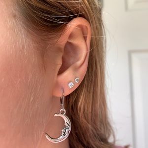 moon hoop earrings